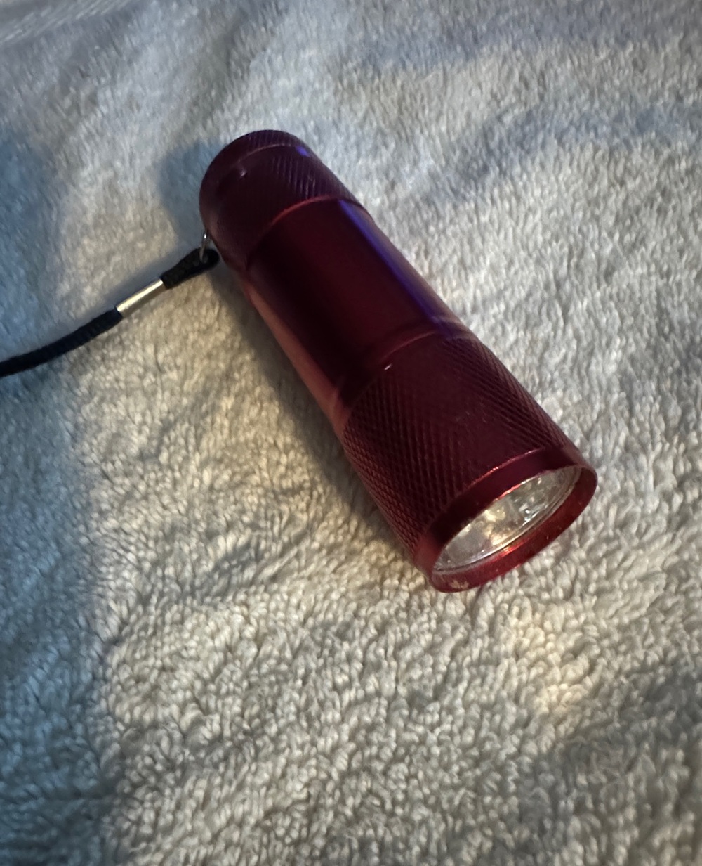 Compact Red Aluminum LED Flashlight - Portable Keychain Light